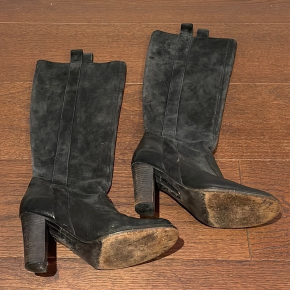 Frye Women’s Black Suede and Leather Boots Size 8 - Picture 1 of 8